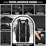 Carry On Backpack,50-60L Expandable Large Capacity Travel Backpack with Cable Access Port Fits18.4 Inch Laptop,Water Resistant Weekender Backpack for Men Women Business College Hiking Commuting,Black - Image 5