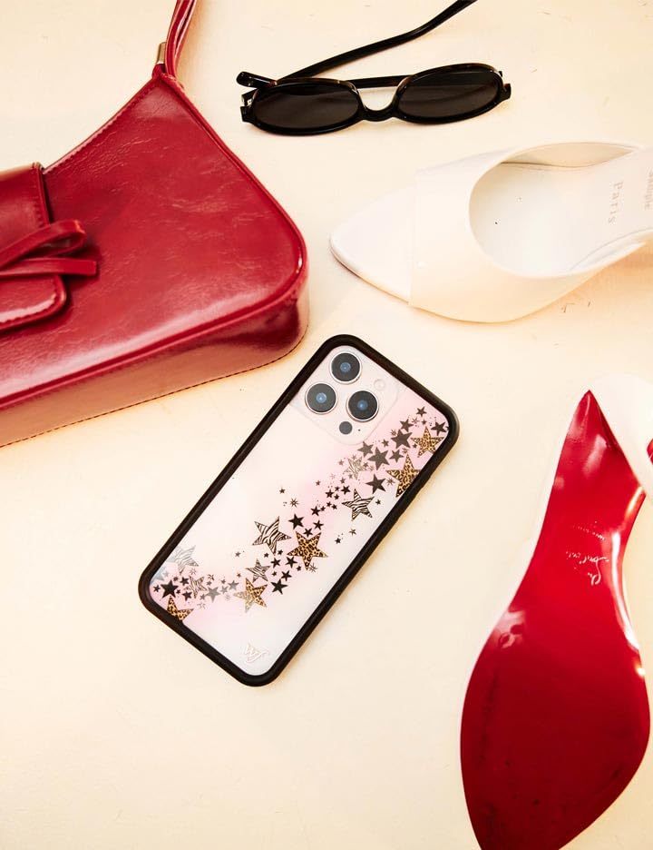 Image of Wildflower Cases - Compatible with iPhone 16 Pro Max | Protective Black Bumper, 4ft Drop Test Certified, Women Owned Small Business | Stars Animal Leopard Zebra Print Trendy Cute | Collab - Katie Fang