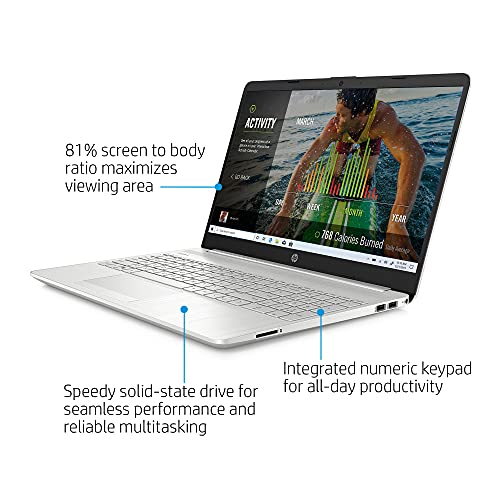 Image of HP Thin Laptop 15.6inch FHD IPS, 11th i5-1135G7 (Beat i7-1065G7), 8GB RAM,64GB PCIe SSD, Micro-Edge Display, Webcam, HDMI, USB-C, Wi-Fi, Iris Xe Graphics, Windows 10 | Accessories, Silver (HP 15)