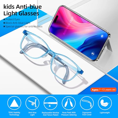 Image of EYEBUDDY Blue Light Glasses for Kids Boys Girls,Computer Gaming Bluelight Glasses,Fake Glasses for Ages 2-12
