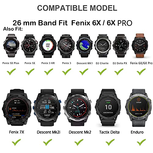 Correa de silicona transpirable antifricción para Garmin Fenix 5X Plus 7