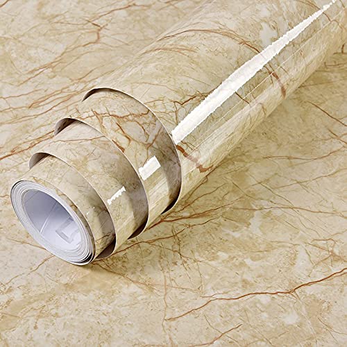 Marble Contact Paper for countertops Contact Paper for cabinets Marble Wallpaper Peel and Stick Removable and Self Adhesive Marble Sticker Waterproof Easy to use & Clean Glossy Vinyl Film Decorative