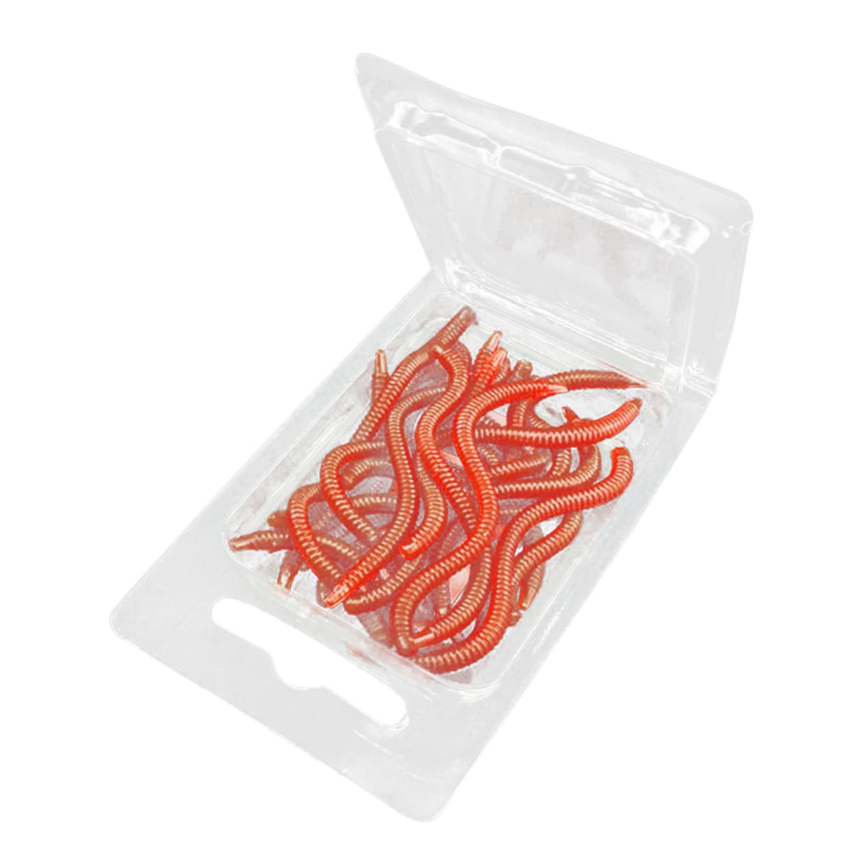 YARNOW 60 Pcs Artificial Fishing Lures Worm Bait Pump Crappie Bait Fake Bait Fish Lures Fishing Bait Weihe Suit Fake Bugs Bait for Fishing Red Bait Bionic Fishing Gear