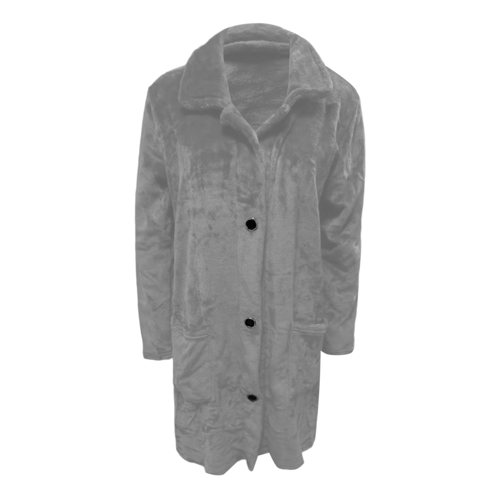 Giacca Donna Invernale Trench Lungo con Petto a Cappotto, Taglie Forti, con Revers e Tasche, per Abbigliamento Casual Autunnale e Invernale Università