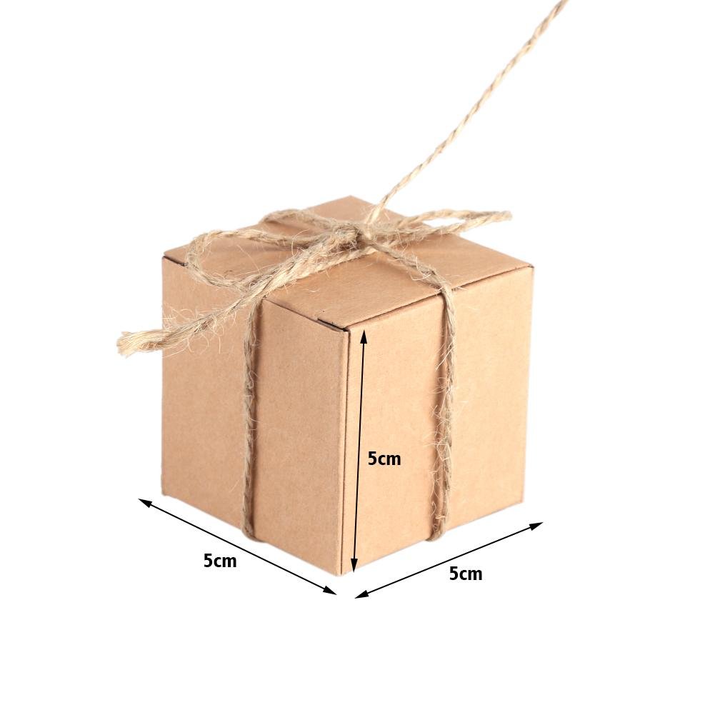 Scatoline Regalo Esagonali In Kraft Con Corda Canapa – 25 Pezzi Per Bomboniere E Feste - 3