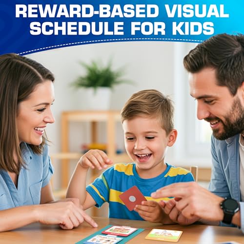 Premium 60 pcs Visual Schedule for Kids with Autism12 bords Black Bag Reward Chart Chore Bedtime Routine Toddlers Timetable Autistic Children Wall Planner Daily ADHD at Home School Learning Materials - Image 6