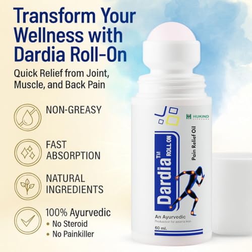 Image of Dardia Ayurvedic Pain Relief Roll-On Oil (60 ml) | Herbal Remedy for Muscle, Joint & Body Pain | Quick Absorption with Easy Applicator