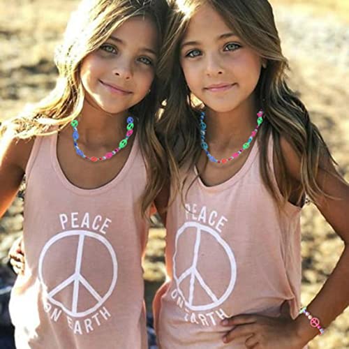 PandaHall 100pcs Opaque Acrylic Beads 16x3mm Flat Round with Peace Sign Acrylic Loose Beads for DIY Craft Jewelry Making Random Mixed Color - Image 4