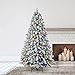 Home Heritage Cascade Quick Set 7 Ft Flocked Prelit Artificial Christmas Tree w/ 450 White & Color LED Lights, 923 PVC Foliage Tips, and Metal Stand
