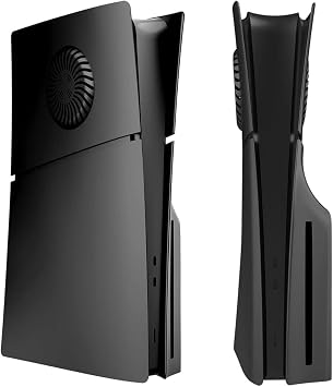 New Model PS5 Slim Replacement Faceplate & Side Cover Compatible with Disc & Digital Versions | Cooling Design Model Available | Shockproof & Scratch-Resistant | ABS Material & Easy | Cooling Design Model Included, Cover, Shock Resistant, Scratch Resistant, ABS Material, Easy Installation