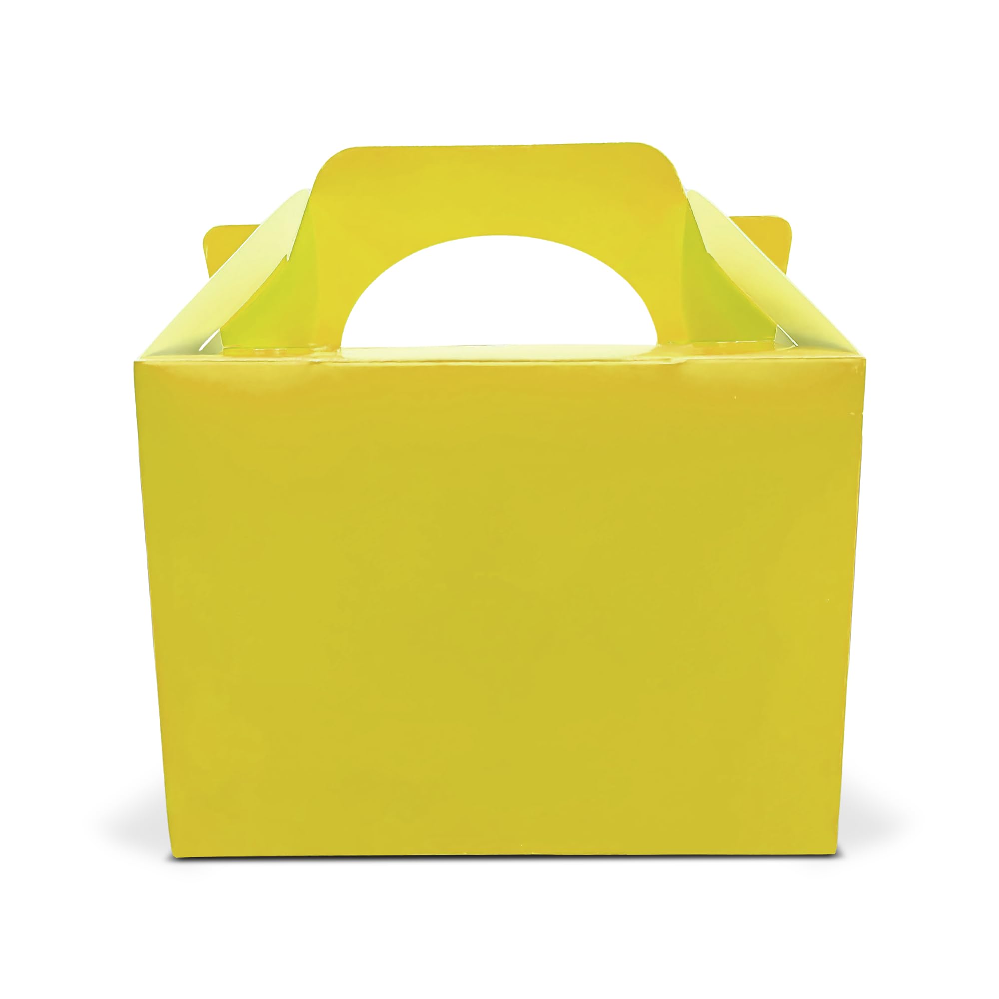Lotus 10 x Children/Kids Plain Coloured Party Boxes Carry Food Meal Fun Picnic Birthday Wedding Favour/Baby Shower Party Halloween Trick or Treat Box Loot Bag (Yellow)