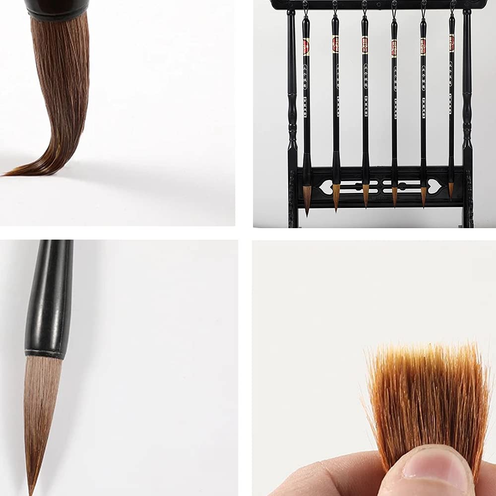 Set Completo Calligrafia Cinese 10 Pezzi - Pennelli, Pietra Inchiostro, Timbro - In Confezione Regalo - 3