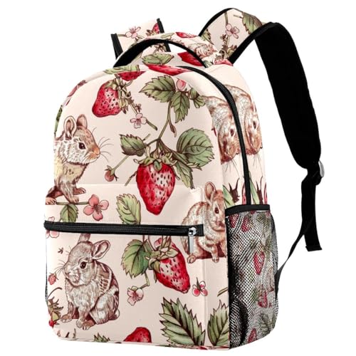 Sac à dos de voyage Campus fraises chinchilla multicolore avec porte-bouteille