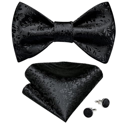 Corbata de moño floral de seda para boda y negocios miniatura 1