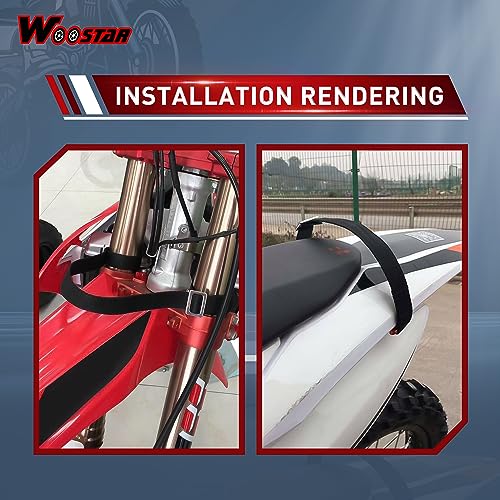 Image of WOOSTAR Two Holes Front Adjustable Tugger Strap Replacement for CRF YZF YZF X WR Suzuki RMZ KXF Kayo T4 T6 Motorcycle Off-Road Vehicle Dirt Pit Bike Motocross Black