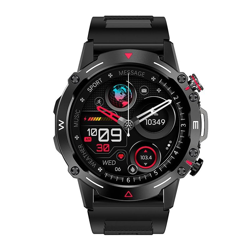 Smartwatch Display Amoled Cool Adventure Silicone Nero (Chiamate Salute...), Nero, Mediano, Sportivo