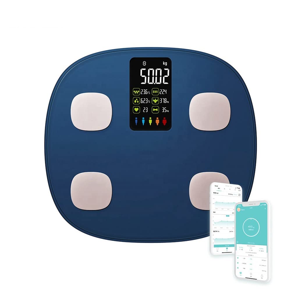 Body Fat Scale Electronic Digital Scale Smart Weight Scale Floor Bathroom Scales Balance Weighing BMI Index Blue 300