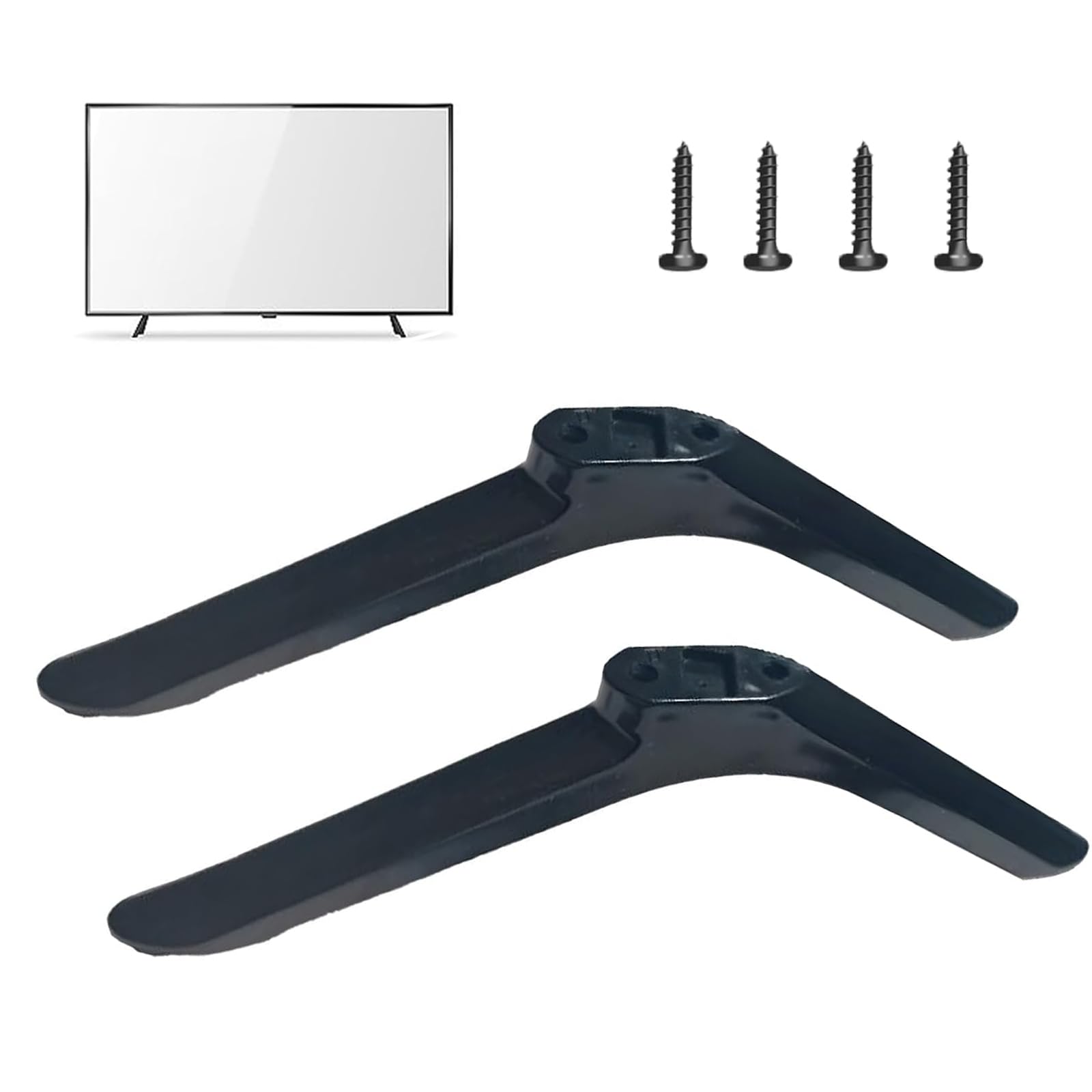 2 PCS Universal TV Legs Set, Durable Table Top TV Stand with Screws