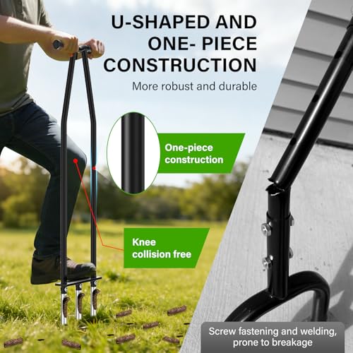 Manual Core Lawn Aerator con 3 púas de acero inoxidable miniatura 5