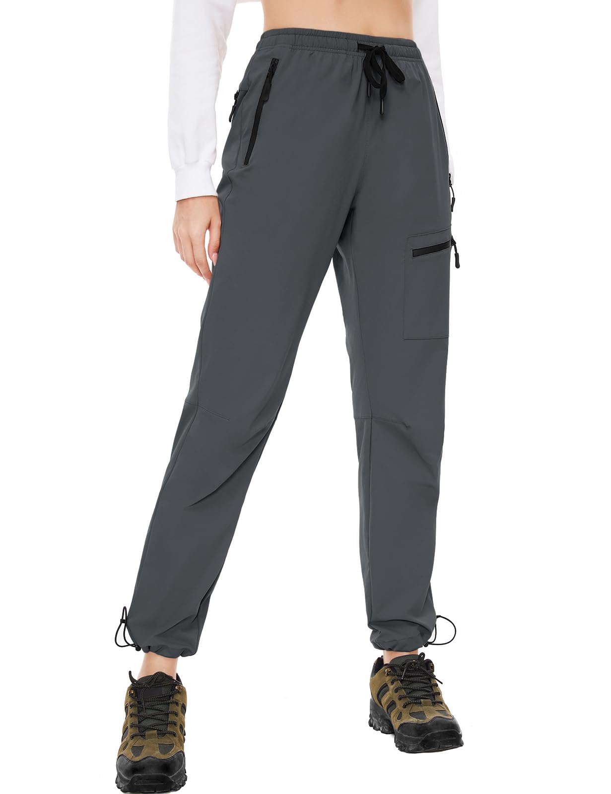 SEVEGO Pantalones de senderismo para mujer, entrepierna alta, 32, 34 y 36 pulgadas, ligeros, 4 bolsillos con cremallera, resistentes al agua