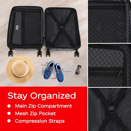 FUL Coca Cola 22.5 Inch Carry On Luggage, Hardshell Rolling Suitcase with Spinner Wheels, White3