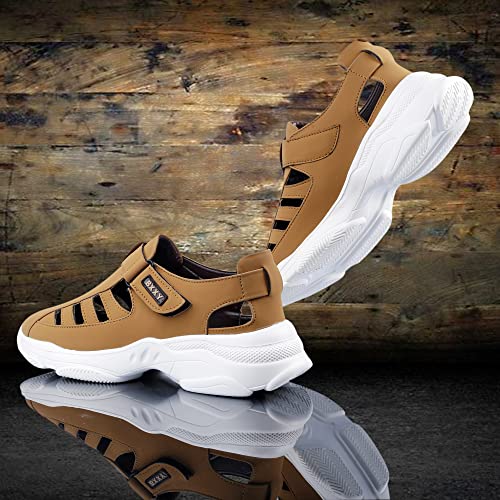 Image of BXXY Men's Casual Roman Sandals with Light Weight Eva Sole and Suede Upper Material.