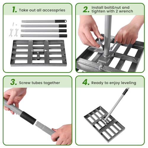 REAPALOT Lawn Leveling Rake with Stainless Steel Handle - Gardening Gloves Included - Image 7