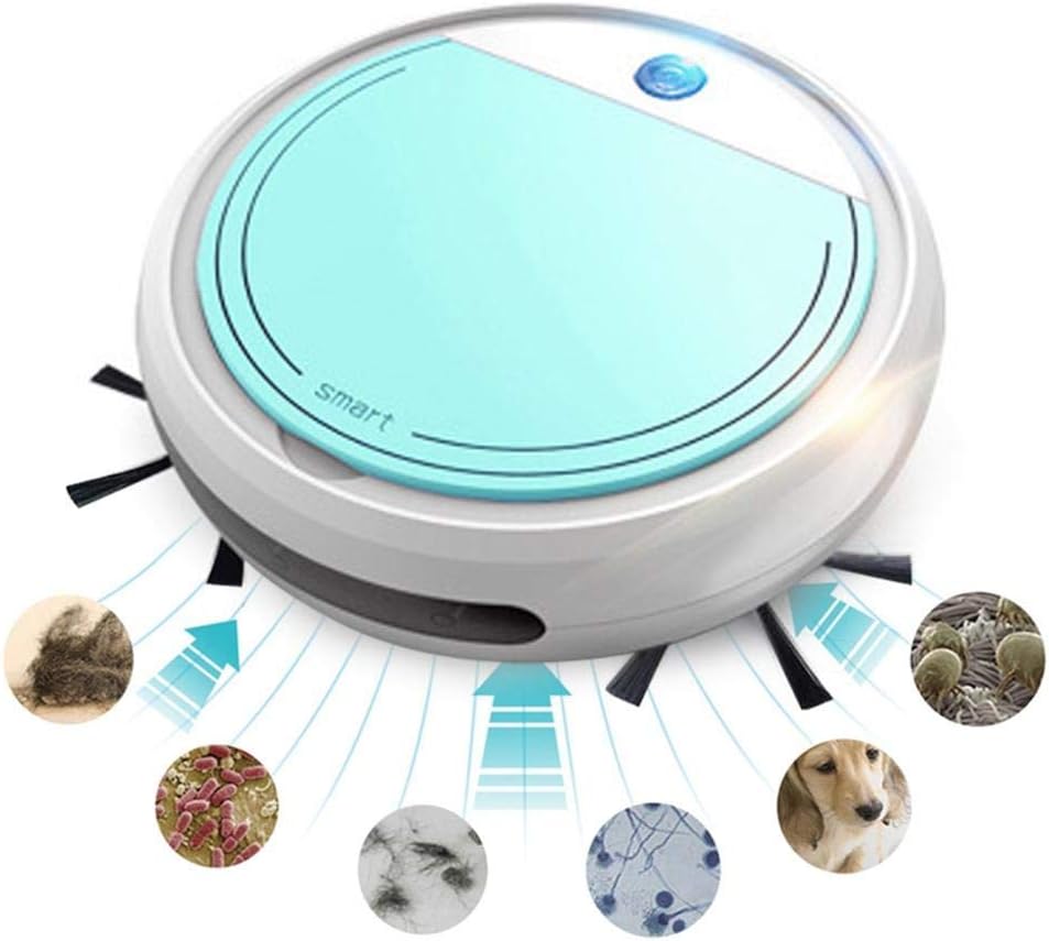 Roebii Robot Vacuum Cleaner, Rechargeable Automatic Smart Robotic Sweeper Edge Cleaning Strong Suction Sweeper,3200pa Vacuum with Long Life Battery,High Capacity Water Tank for Carpets and Hard Floors