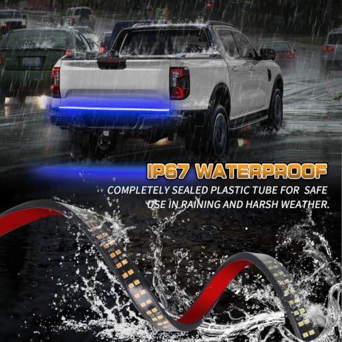 Image of XRIDONSEN 48 inch Blue Emergency Lights Strip Tailgate Strobe Lights