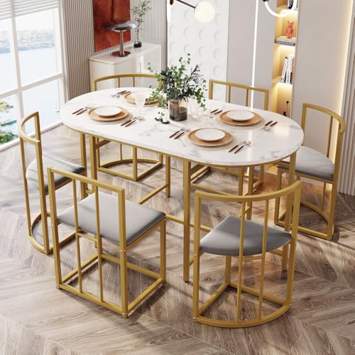 Zubaliya Juego de mesa de comedor con seis