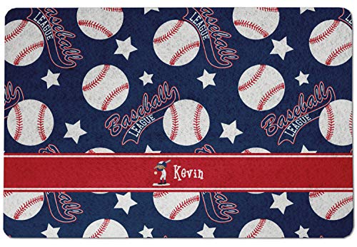RNK Shops Personalized Baseball Dog Food Mat - Small w/Name or Text