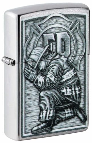 Encendedor Zippo Fire Fighter Personalizado Negro miniatura 2