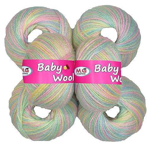 Image of M.G ENTERPRISE 100% Acrylic Wool Multi Marble (Pack of 6) Baby Wool Wool Ball Hand Knitting Wool /Art Craft Soft Fingering Crochet Hook Yarn, Needle Knitting Yarn Thread Dyed A