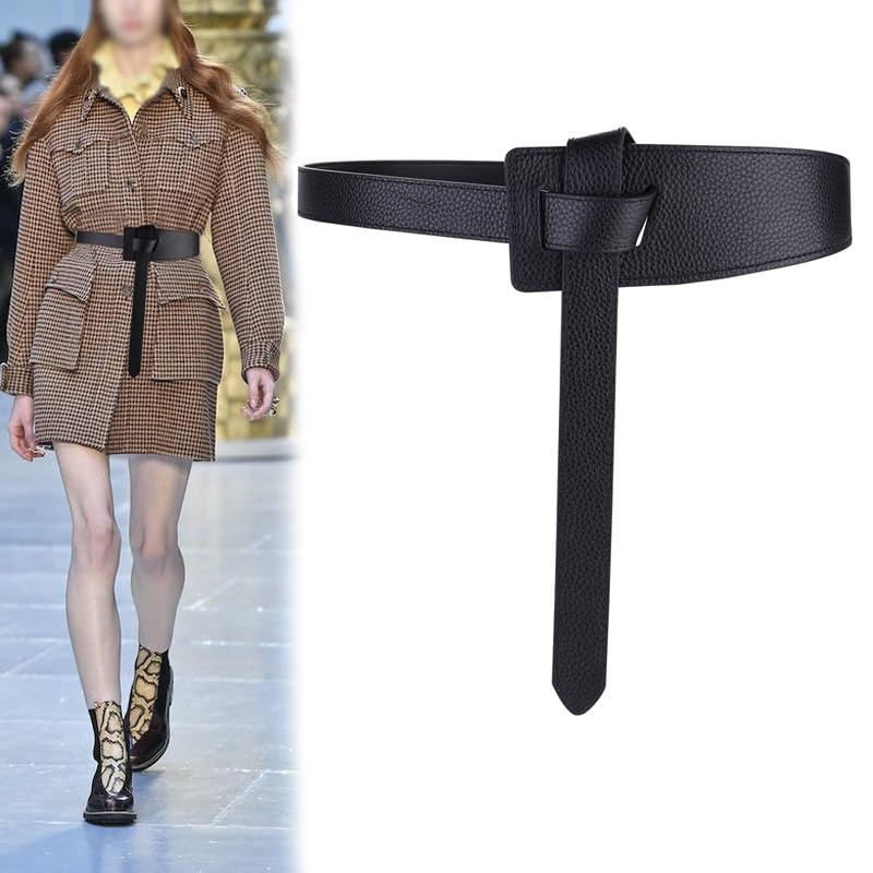 Wide Waistband Women's Knot Decoration Suit With Dress Waist Cinched Coat Waistband And Outer Layer(D)2