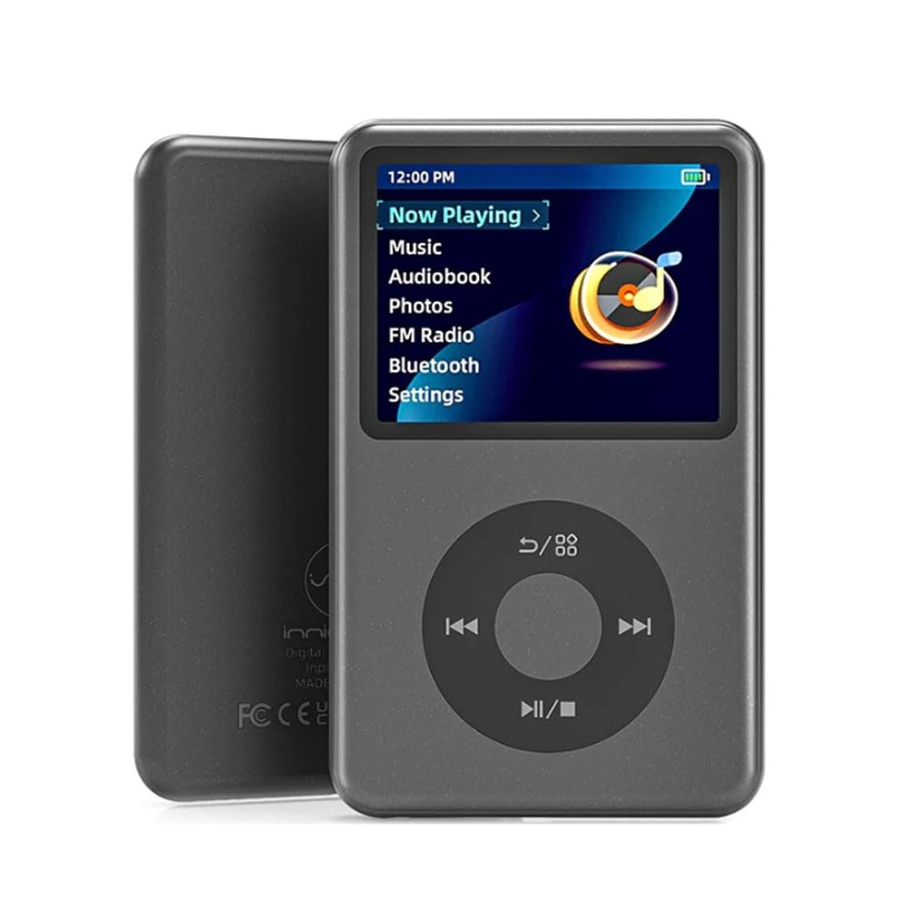 Reproductor de Música MP3 Portátil con Bluetooth de 128 GB, Reproductor de Audio Digital de Alta Resolución FM con Vídeo y Sonido HiFi, Reproductor de Pantalla Táctil A