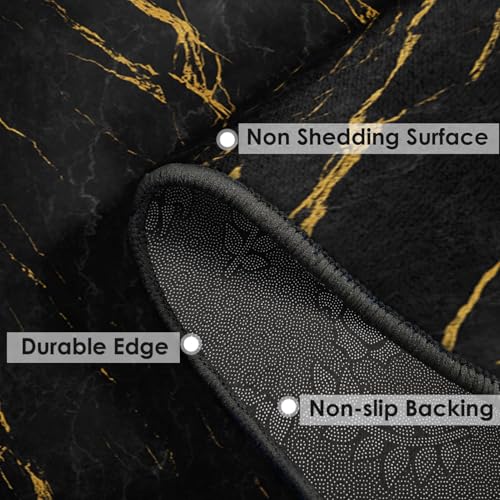 Tapete corredor ArtSocket Marble Black Gold 2'x6' miniatura 7
