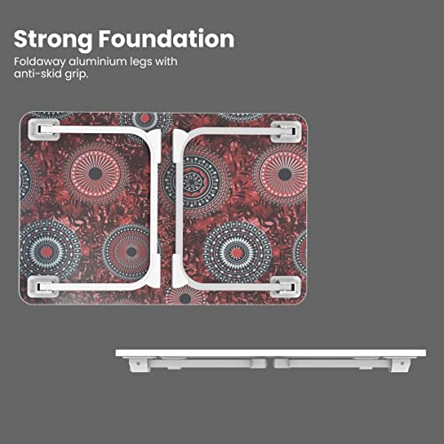 Image of Portronics My Buddy J Portable /Foldable Laptop Table with Laminated MDF Board, Aluminium Legs, Anti-Skid Grip, Supports Upto 17 inch Laptop(Red)