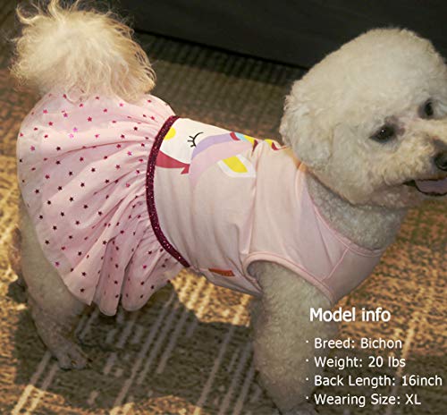 KYEESE Dog Dresses Unicorn Pink Dog Party Dress for Small Dog Sundress Dog Birthday Tutu Dress - Image 4