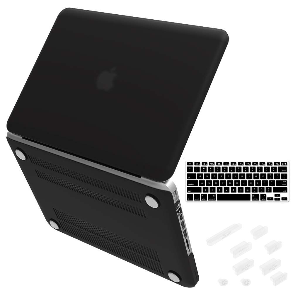 iFyx Matte Case Only Compatible with MacBook Pro 13 inch (A1278, Old Version with CD-ROM), Release 2008-2012, Plastic Hard Shell Case, Keyboard Skin (Black)