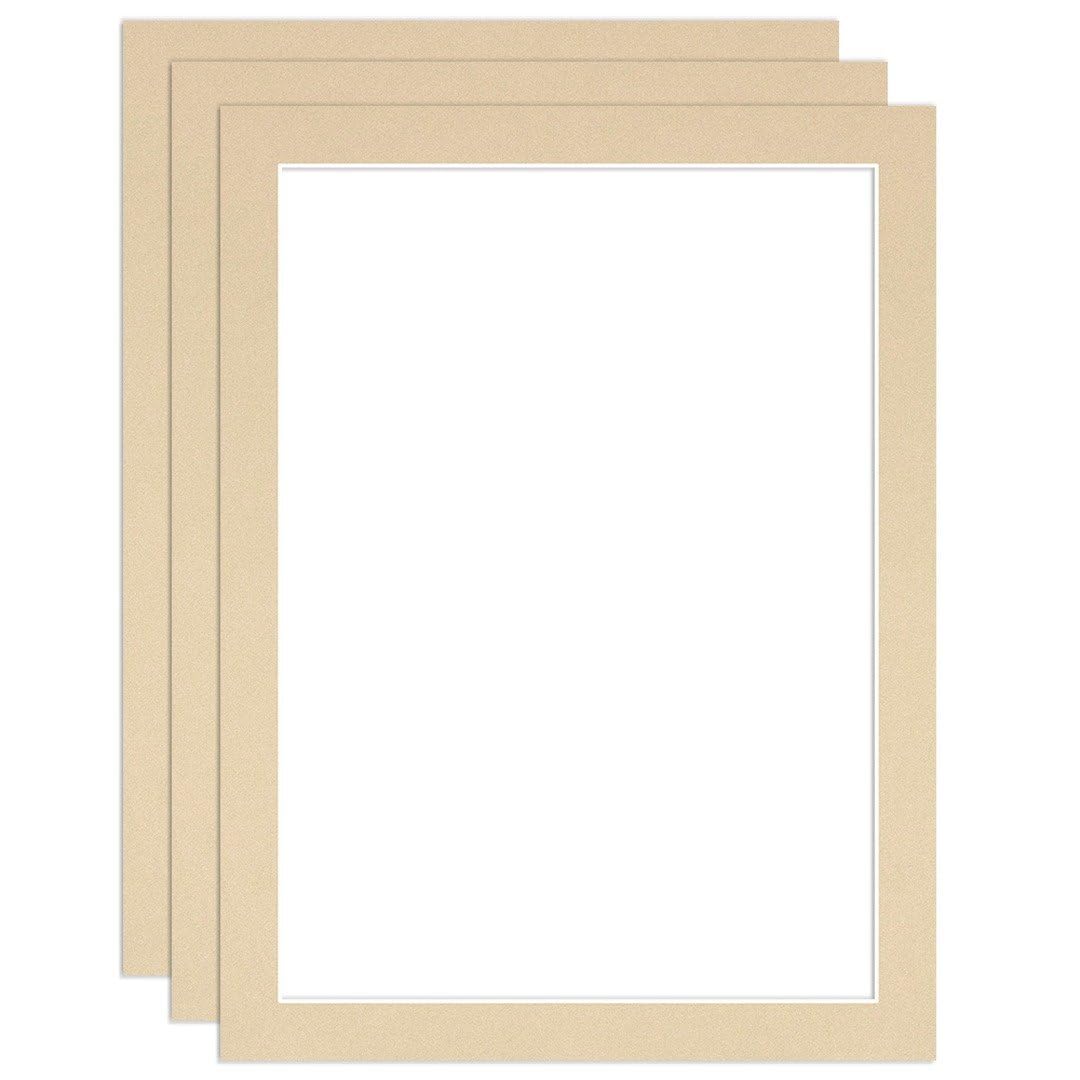 Procut Global 8x6" Ivory Picture Mounts to Fit 7x5" Aperture - Precision Cut Cardboard Photo Mount - Ideal for Frames, Prints, Artwork & Certificates - Sizes & Colours Available - 3 Pack — image 1