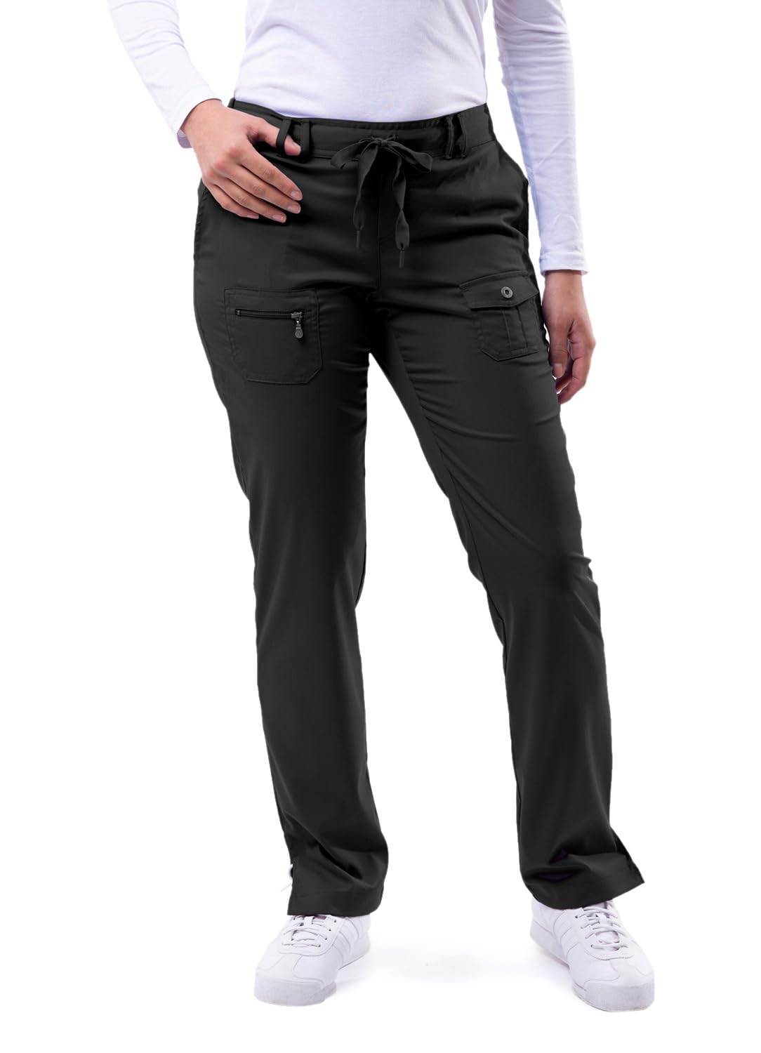 Adar Pro Scrubs for Women - Skinny Leg Yoga Scrub Pants - P4100T - Olive - XS