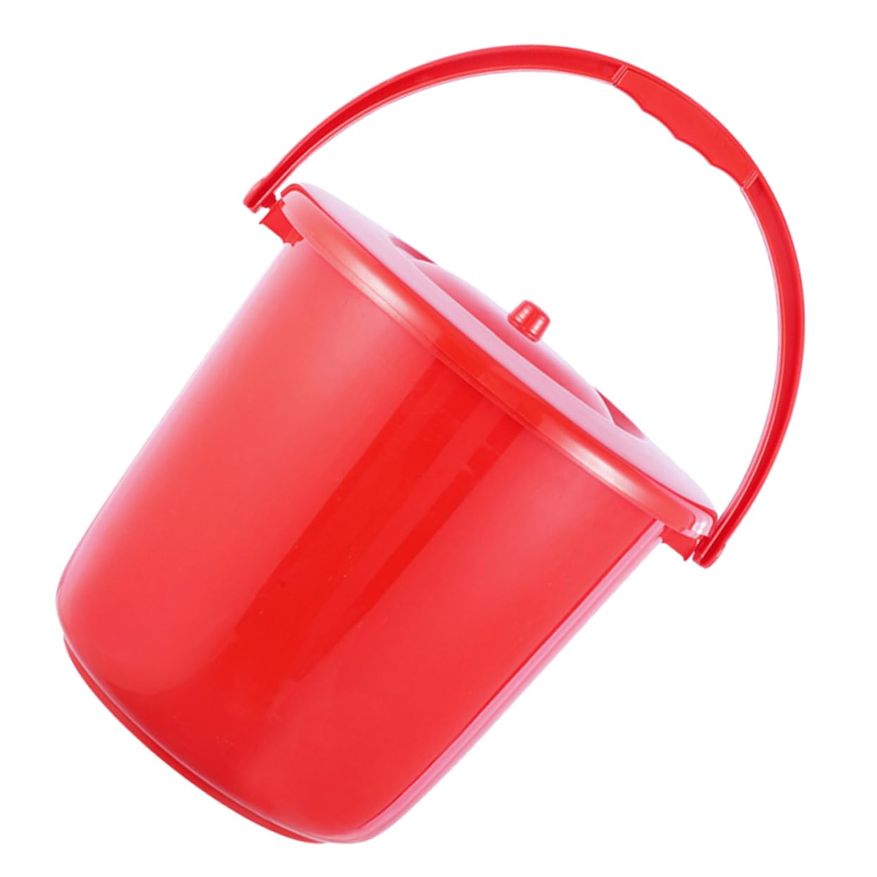 Beavorty Portable Boys and Girls Pee Pot Sturdy Plastic Chamber Pot for Elderly Pregnant Adults Handle and Lid Red