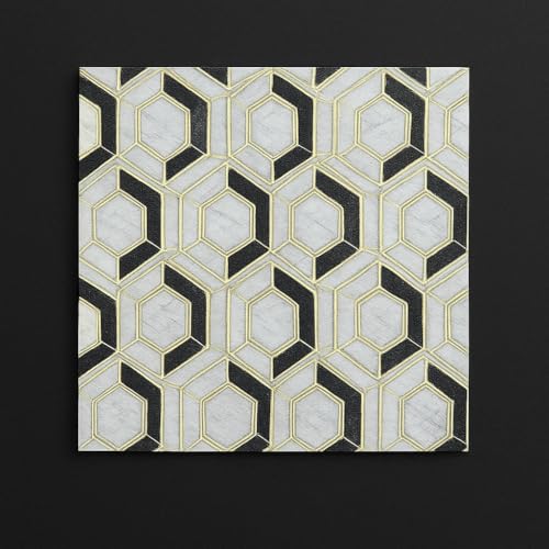 Image of CVD 3D PE Foam Self-Adhesive Wall Stickers | Golden Black Wallpaper for Home, Hotel, Living Room, Bedroom & Cafe | DIY Decorative Panel (70 x 70 cm, Approx. 5.8 Sq. Feet, 1 Piece)