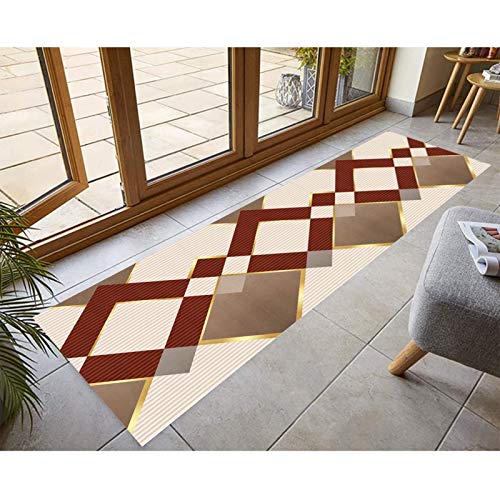 Tapis de couloir lavable et antidérapant en polyester doux 1x1m - 4