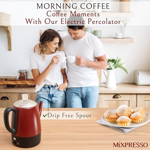 Mixpresso Red 4-Cup Electric Percolator