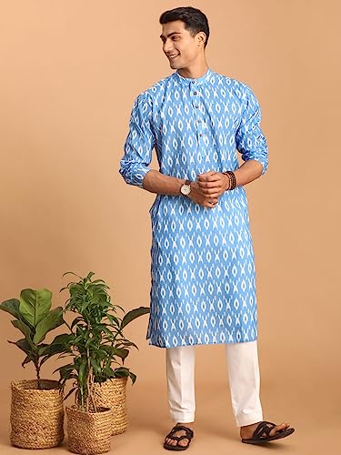 Image of VASTRAMAY Men's Cotton Blend Kurta Pyjama Set VASMK124nPANT003