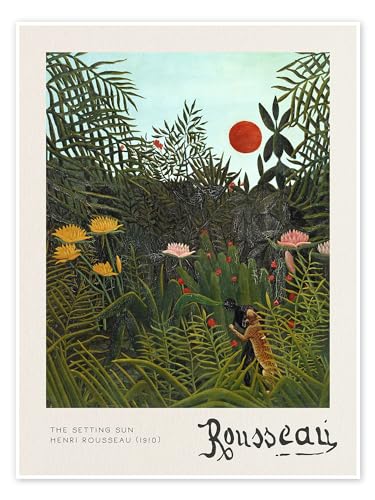The Setting Sun Poster de Henri Rousseau 50 x 70 cm Vert Tableaux Décoration murale