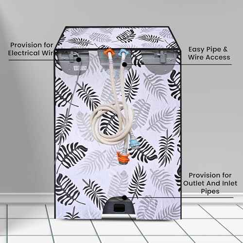 Image of Star Weaves Polyester Front Load Washing Machine Cover | Waterproof & Dustproof Protector | Compatible with LG 8 Kg & 9 Kg | Durable & Easy to Clean (Size - 61X61X86 Cm)