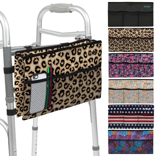 Vive Walker Bag - Accessories Wheelchair Basket Pouch (Water Resistant) - Seniors Caddy Accessory Attachment for Folding, Rolling Walkers - Carry Storage Carrier Tote - Lightweight, Universal Size