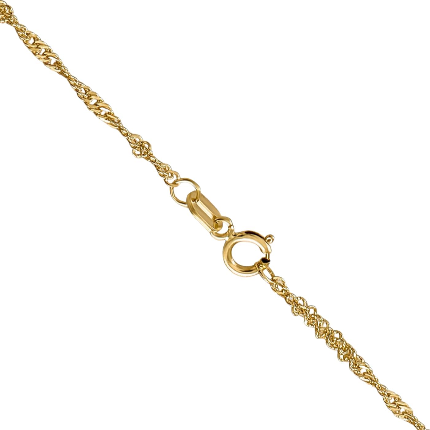 IceCarats 14K Solid Yellow Gold 1.4mm Dainty Singapore Chain Necklace Polished